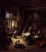 Adriaen van ostade Peasant Family in a Cottage Interior oil painting on canvas